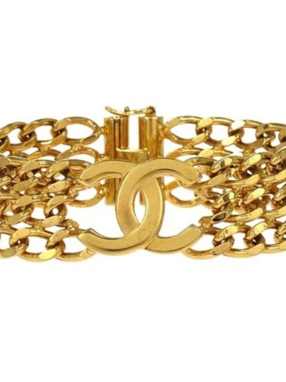Chanel Gold Chain CC Bracelet Bangle Accessories 97A 188601
